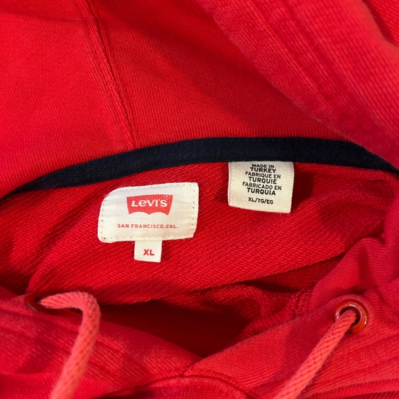Levi's Red and Blue Color-Block Hoodie Sweatshirt - Picture 4 of 4
